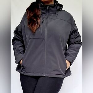 Calvin Klein Women's Water/Wind Resistant 4Way Stretch Jacket Hooded 3XL